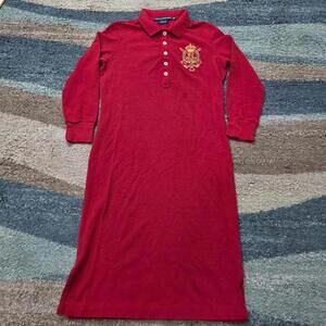 Ralph Lauren Sport  Womens Red Long Sleeves Dress XS